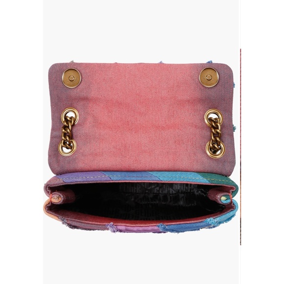 Kurt Geiger Rainbow Diagonal Stripe Chain Shoulder Bag - Picture 3 of 5